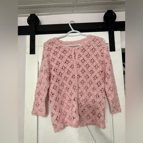 Beautiful Handmade Knit Crochet Cardigan Top - Picture 2 of 6